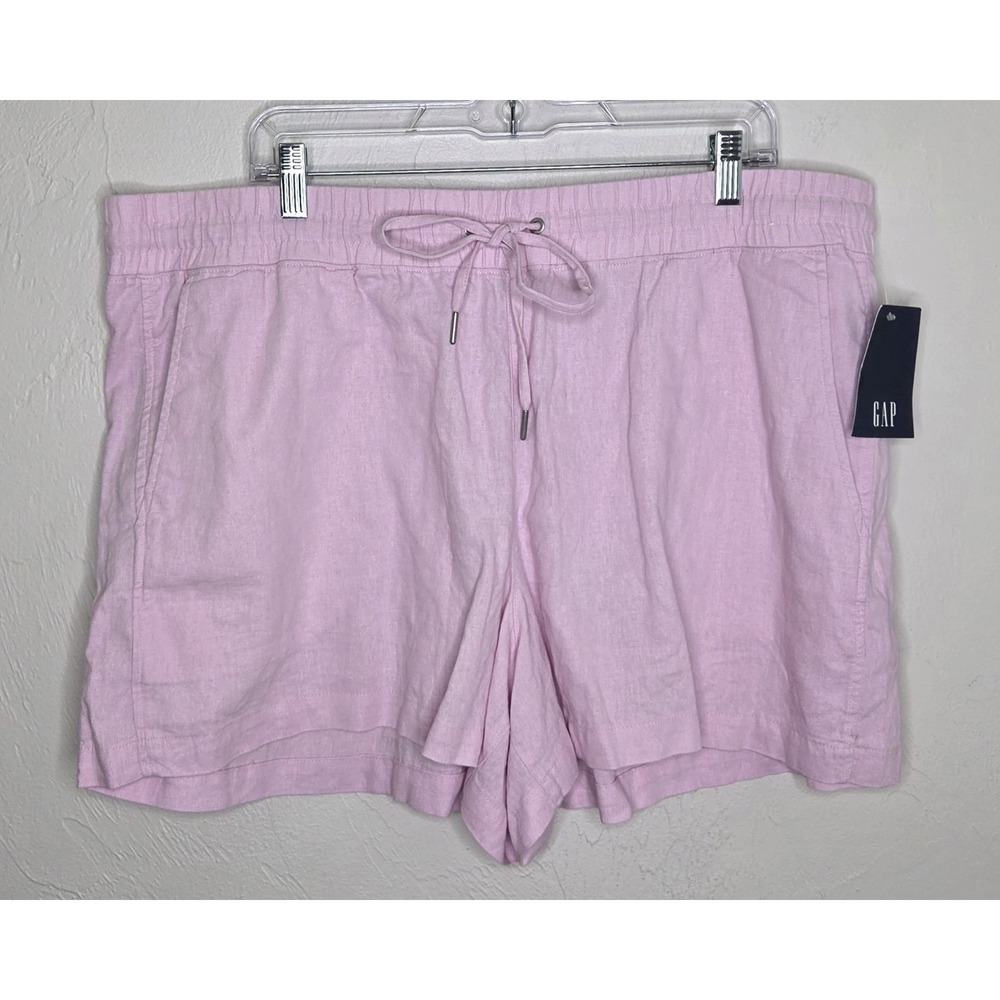 *NEW w/Tags Gap Women's Size XXL Shorts Linen Rayon Pull-On Drawstring Pink